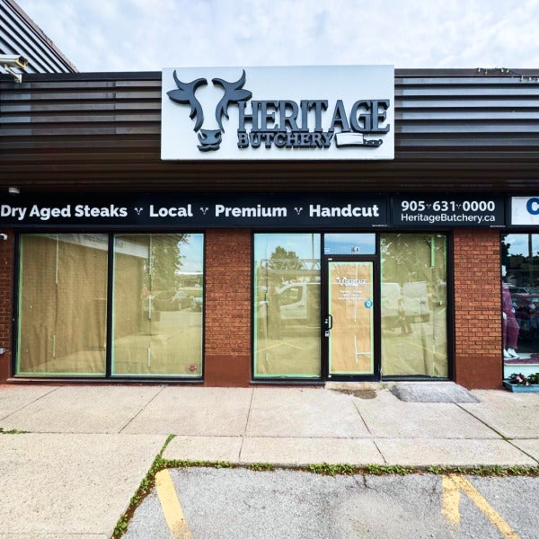 Full Signage Rebrand for Heritage Butchery Burlington — Backlit Channel Letters, Refaced Signs & Custom Indoor Acrylic