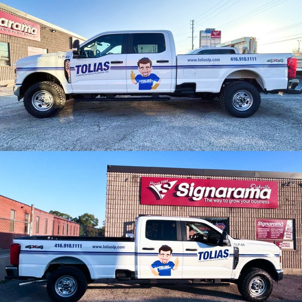 Bringing the Brand to Life — Custom F550 Truck Graphics for Tolias Landscaping