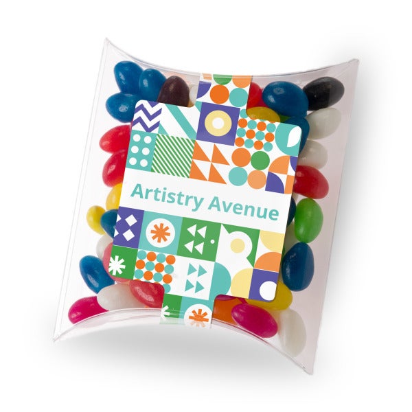 Custom Assorted Colour Mini Jelly Beans in Pillow Pack