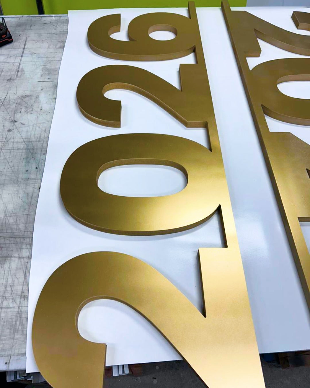 Golden Celebration — Custom 2026 Standalone Signs for Make My Day Inc.’s New Year’s Event