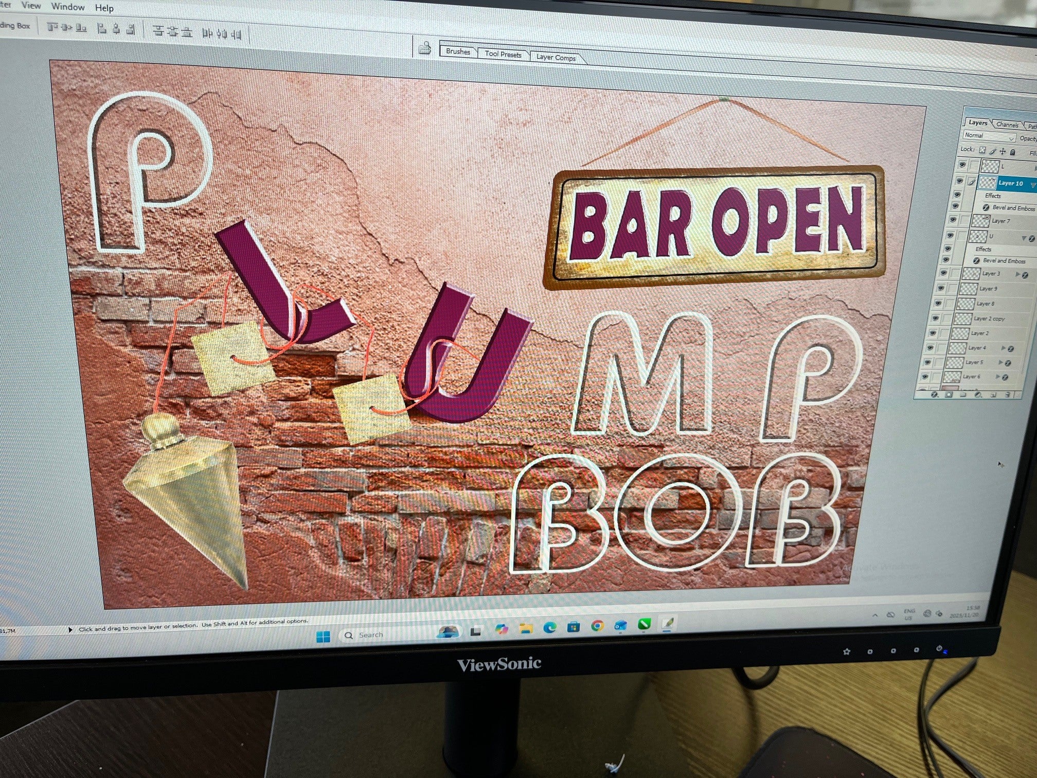 Bar Sign for a Construction Site Bar