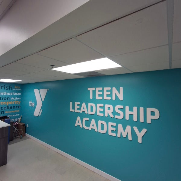 Acrylic Dimensional Letter Sign for the YMCA Teen Center in Corona, CA