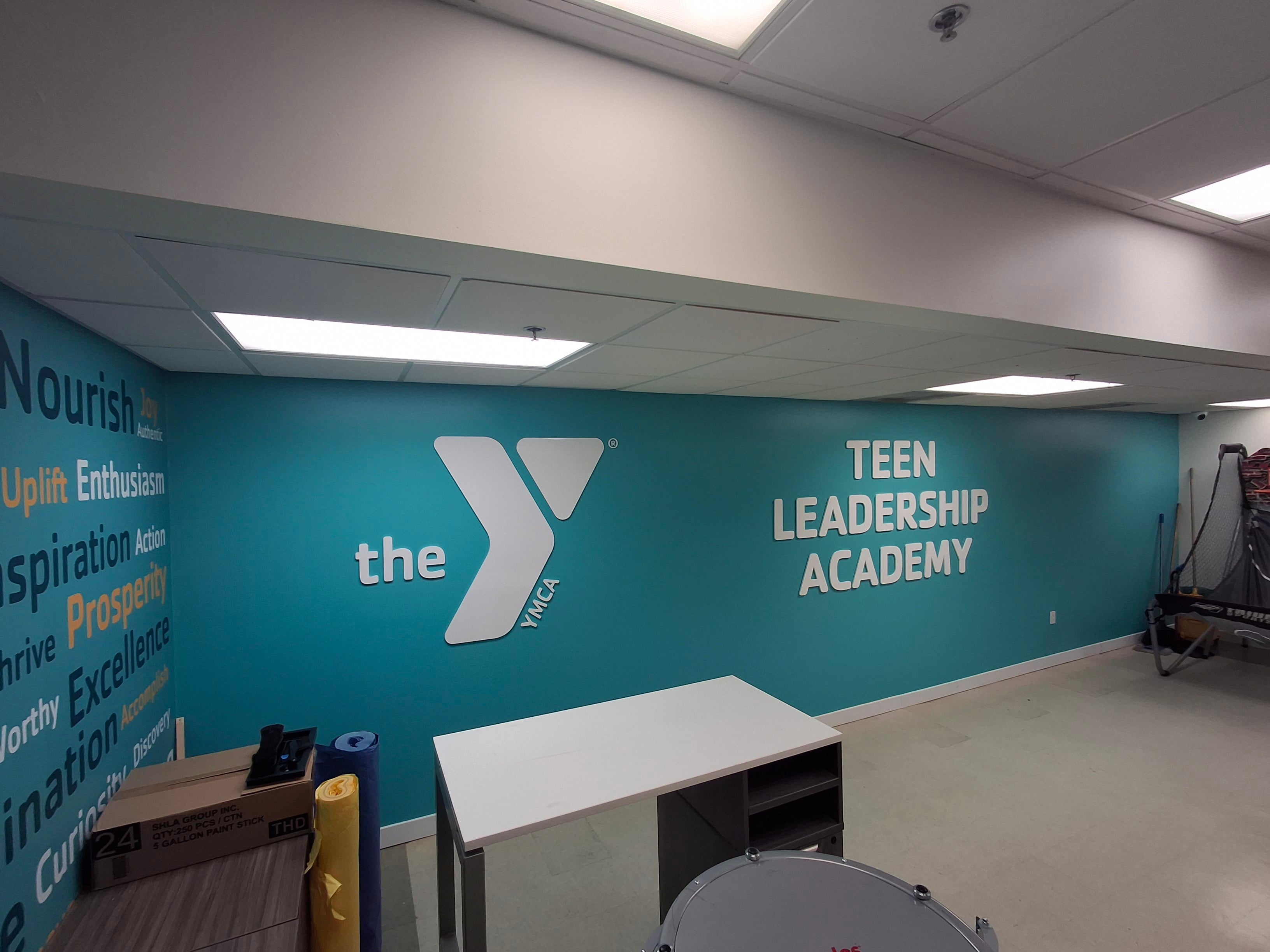 Acrylic Dimensional Letter Sign for the YMCA Teen Center in Corona, CA