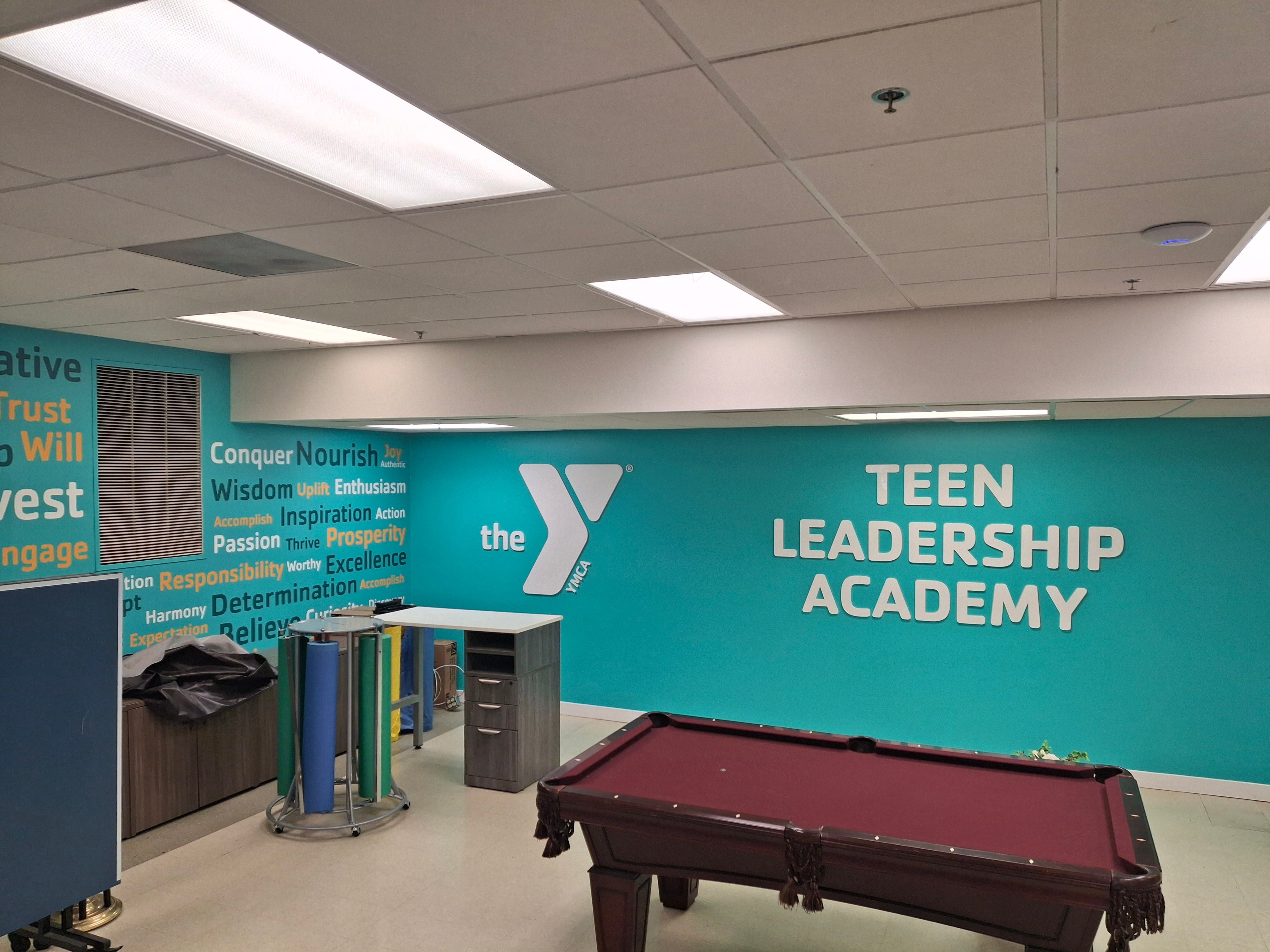 Acrylic Dimensional Letter Sign for the YMCA Teen Center in Corona, CA