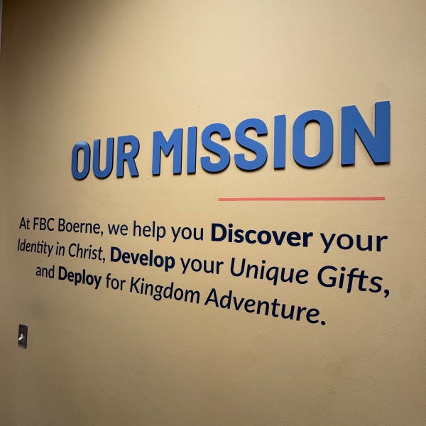 First Baptist Church of Boerne_Wall Graphics_Acrylic_Lobby Signs_Our Mission
