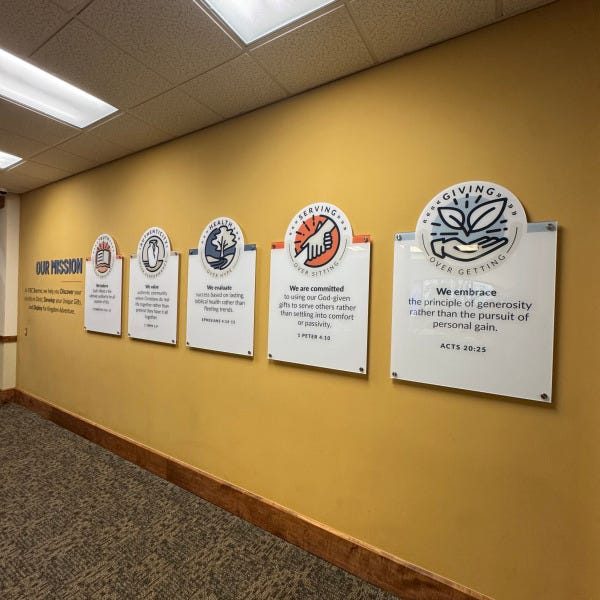 First Baptist Church of Boerne_Wall Graphics_Acrylic_Lobby Signs1