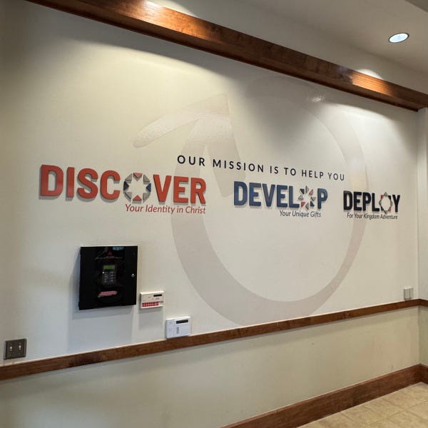 First Baptist Church of Boerne_Wall Graphics_Acrylic_Lobby Signs_Develop Deploy Discover