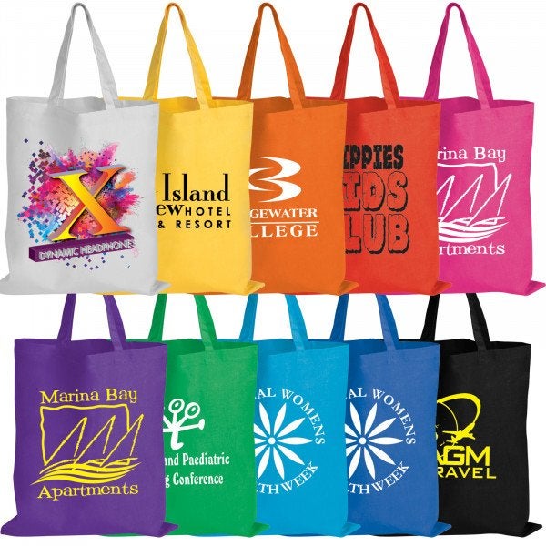 Custom Coloured Cotton Double Short Handle Tote Bag - 140 GSM