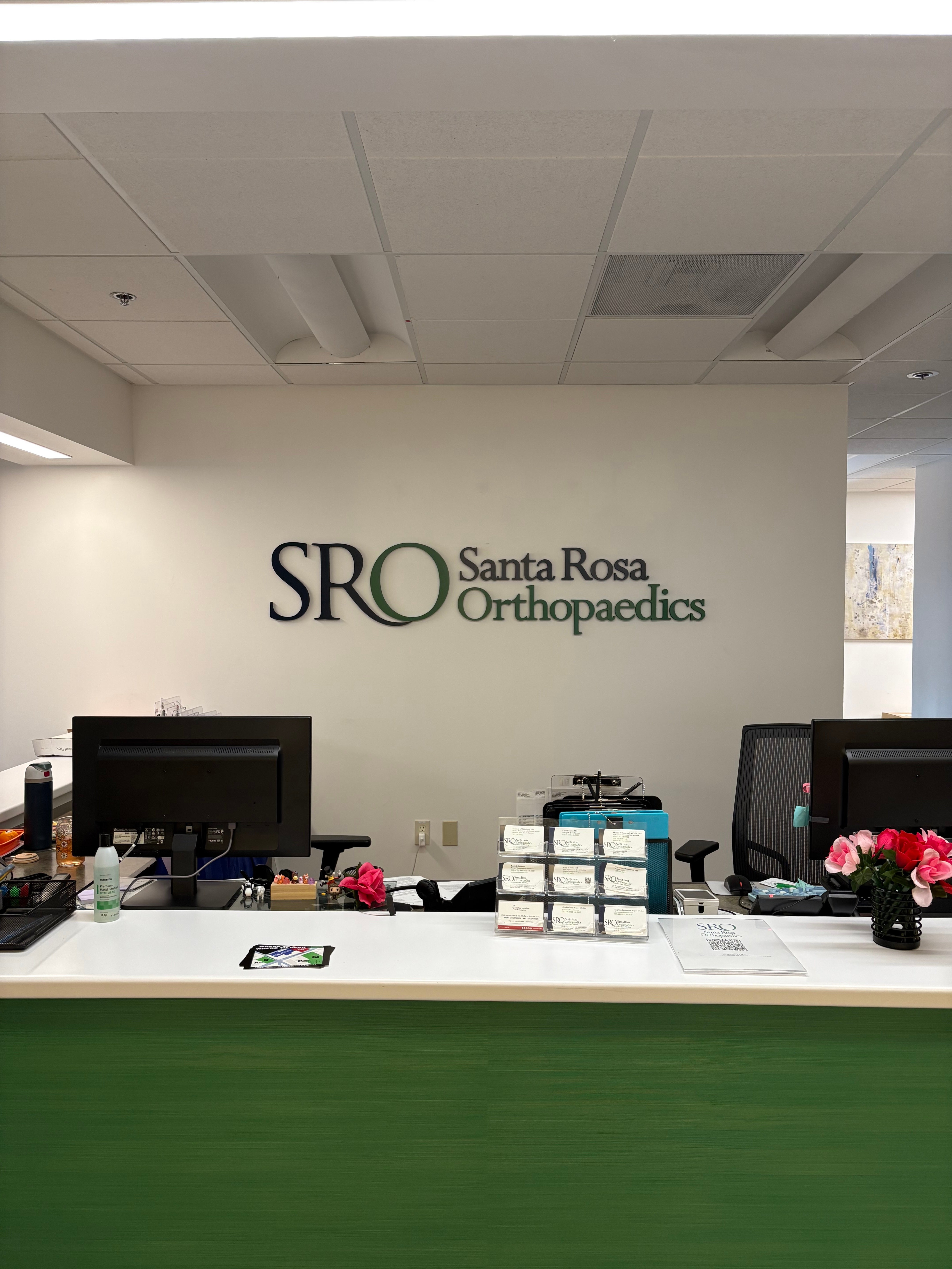 Santa Rosa Orthopaedics acrylic dimensional lettering in a lobby