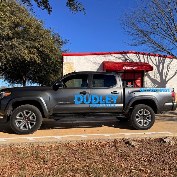Bold new vehicle graphics for Dudley Pool Plus by Signarama North Fort Worth/Keller