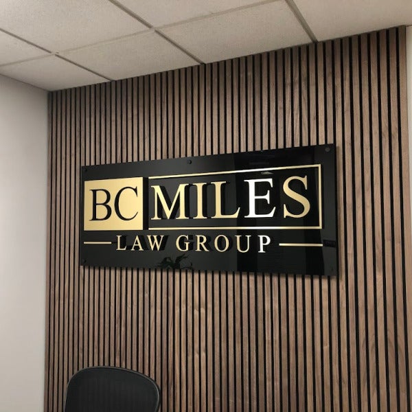 BC Miles Law Group Black Acrylic with Raised Gold Lettering
