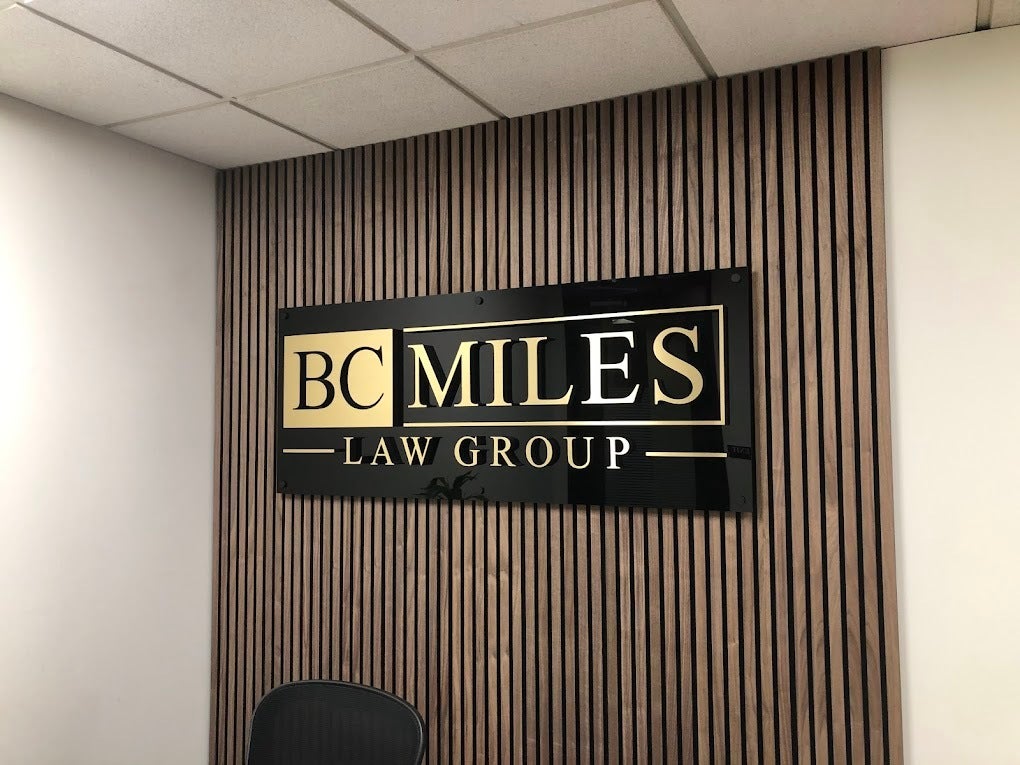 BC Miles Law Group Black Acrylic with Raised Gold Lettering