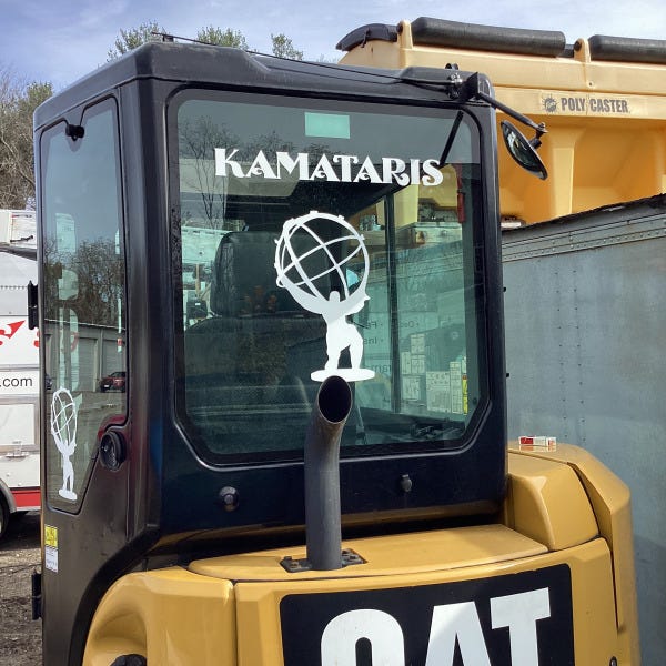 construction equipment vehicle branding lettering