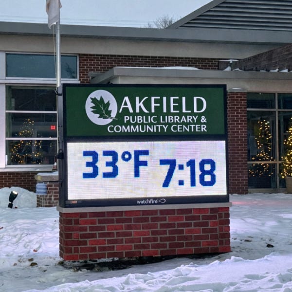 oakfield library sign