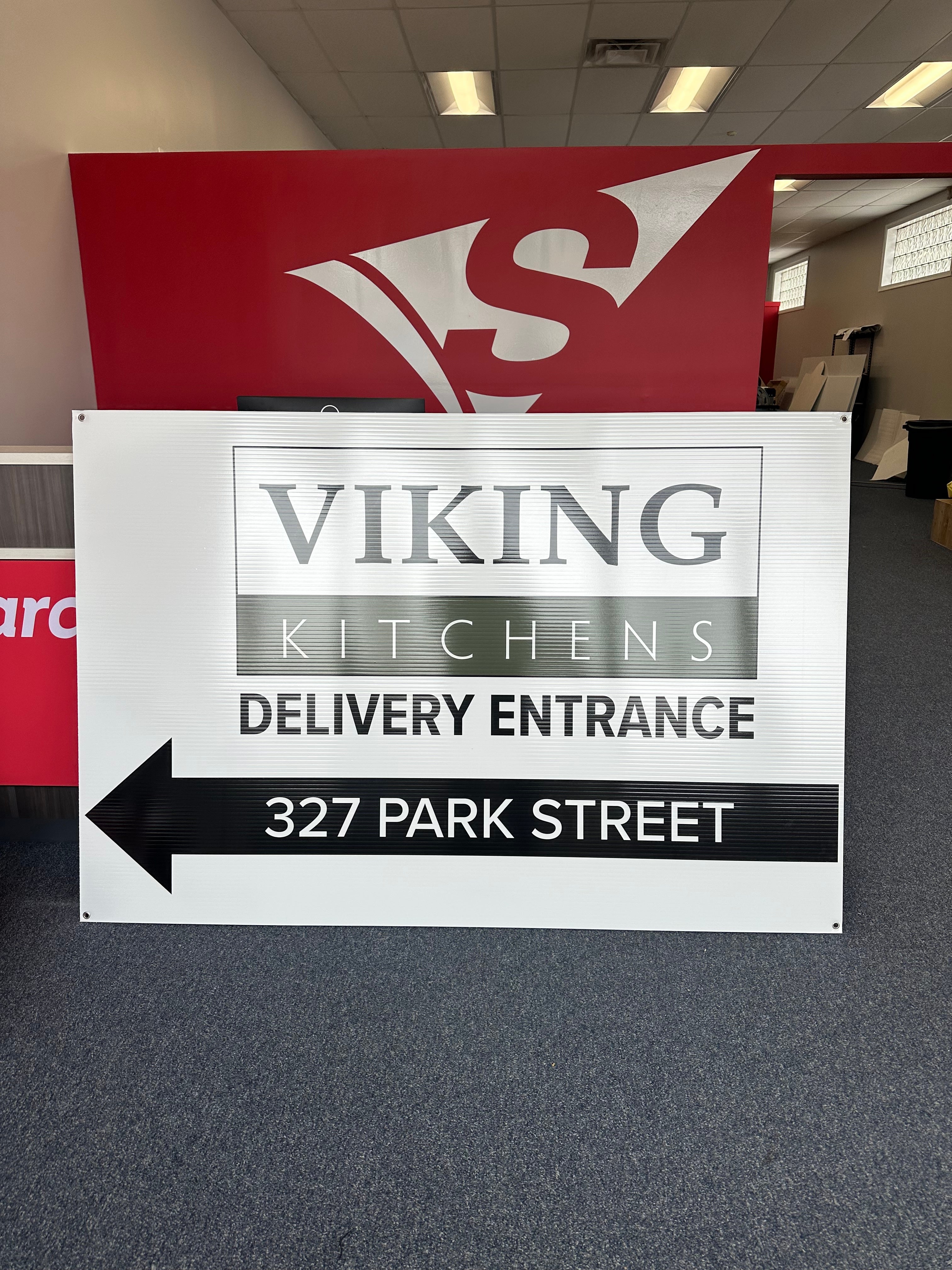 Custom 48” x 72” Directional Sign Project for Viking Kitchen