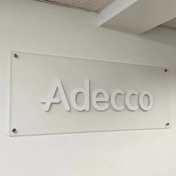 Clear Acrylic with Standoffs Vinyl Lettering Interior Sign