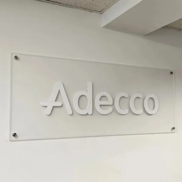 Clear Acrylic with Standoffs Vinyl Lettering Interior Sign