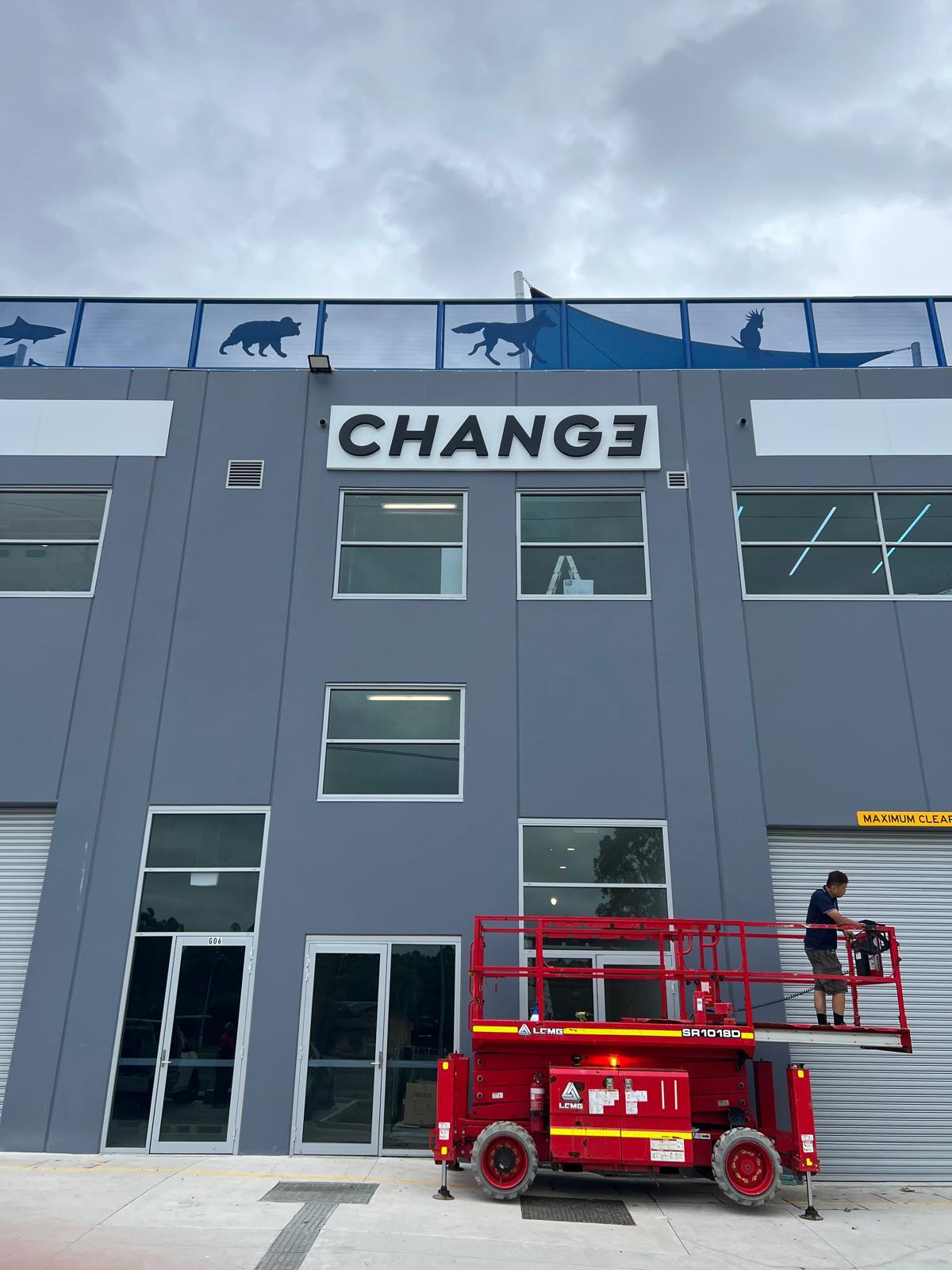 Backlit 3D Letter Sign Brings CHANGE Gym to Life in Rouse Hill