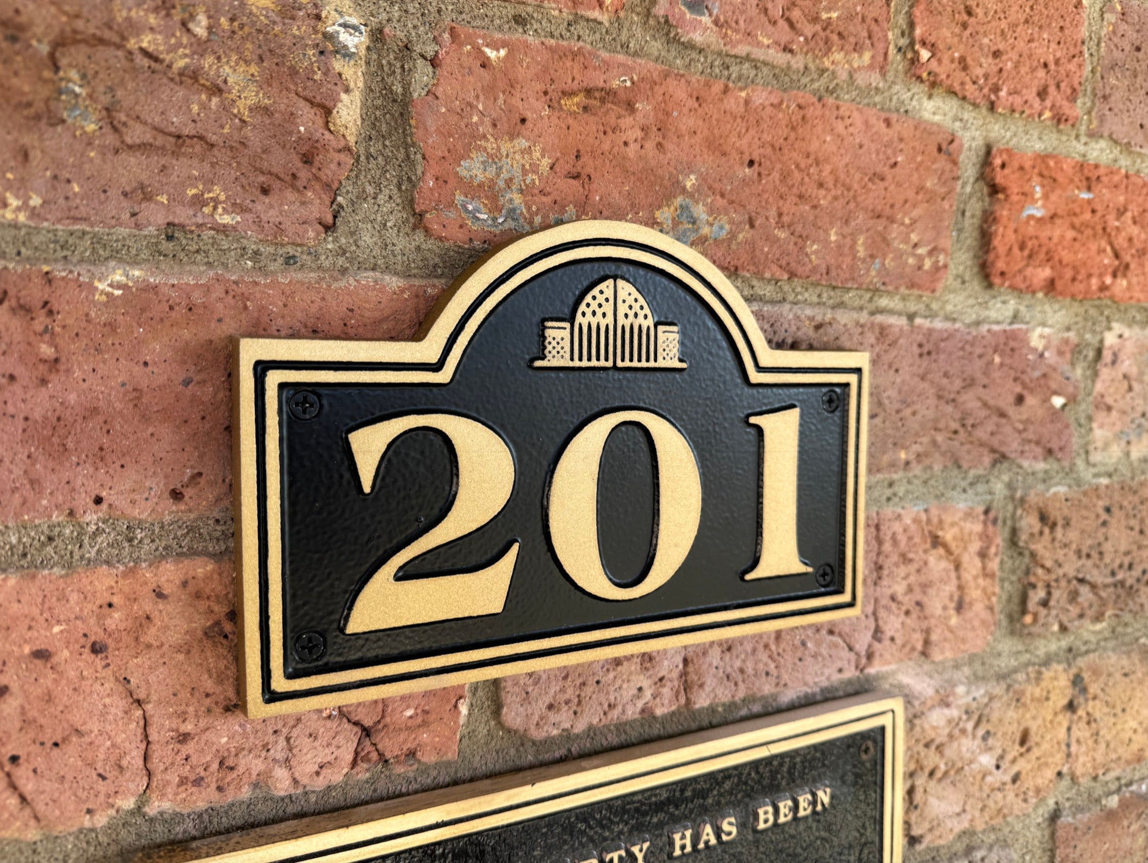 Home of Elizabethtown Tourism - The David May House Address Plaque