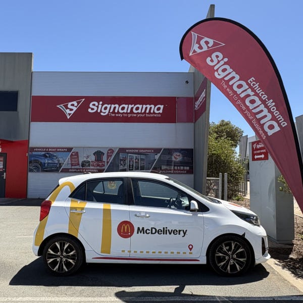 McDonalds Delivery Car_Side Decals_Vehicle Wrap_Echuca Moama Signarama