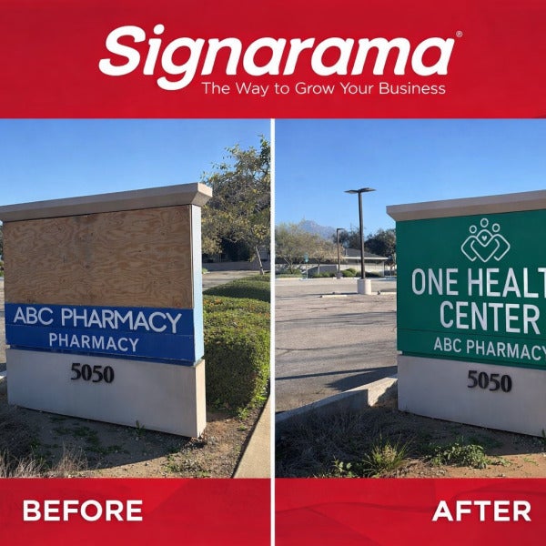 Monument Sign Refresh Before and After