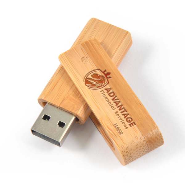 Custom Bamboo USB Flash Drive 4GB