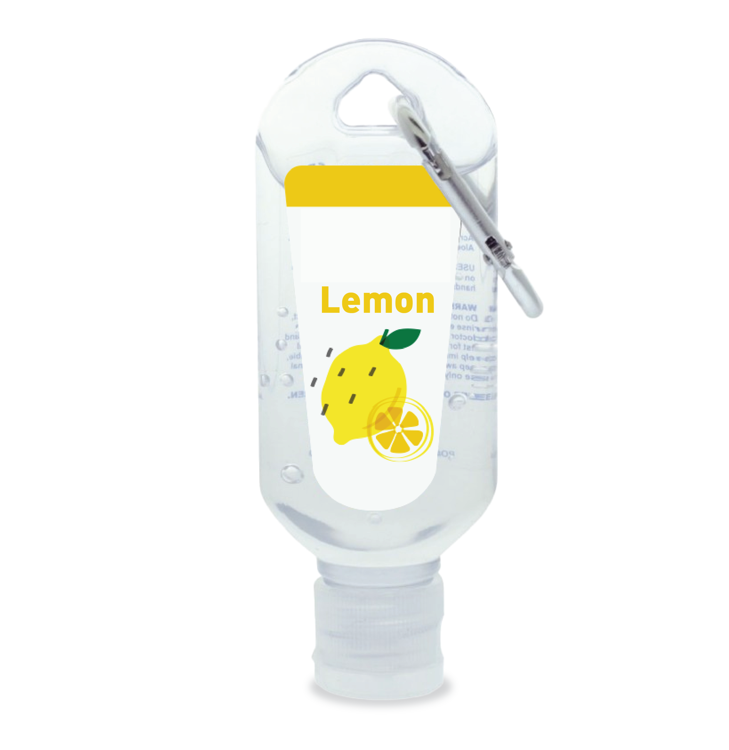Branded Lemon Scented 60mL Hand Sanitiser with Carabiner
