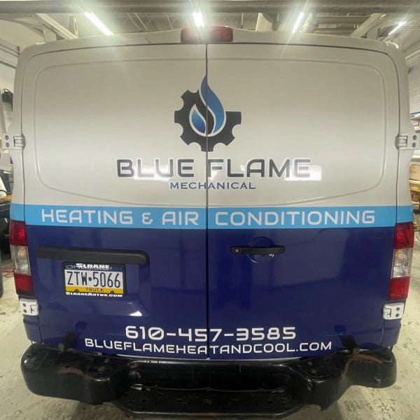 Blue Flame Van Wrap 02