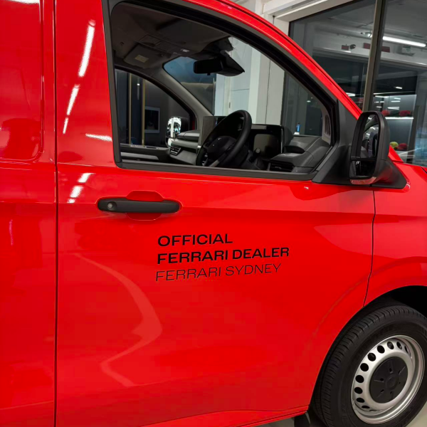 High-Impact Fleet Wrap for Ferrari – Commercial Van Transformation by Signarama Chatswood