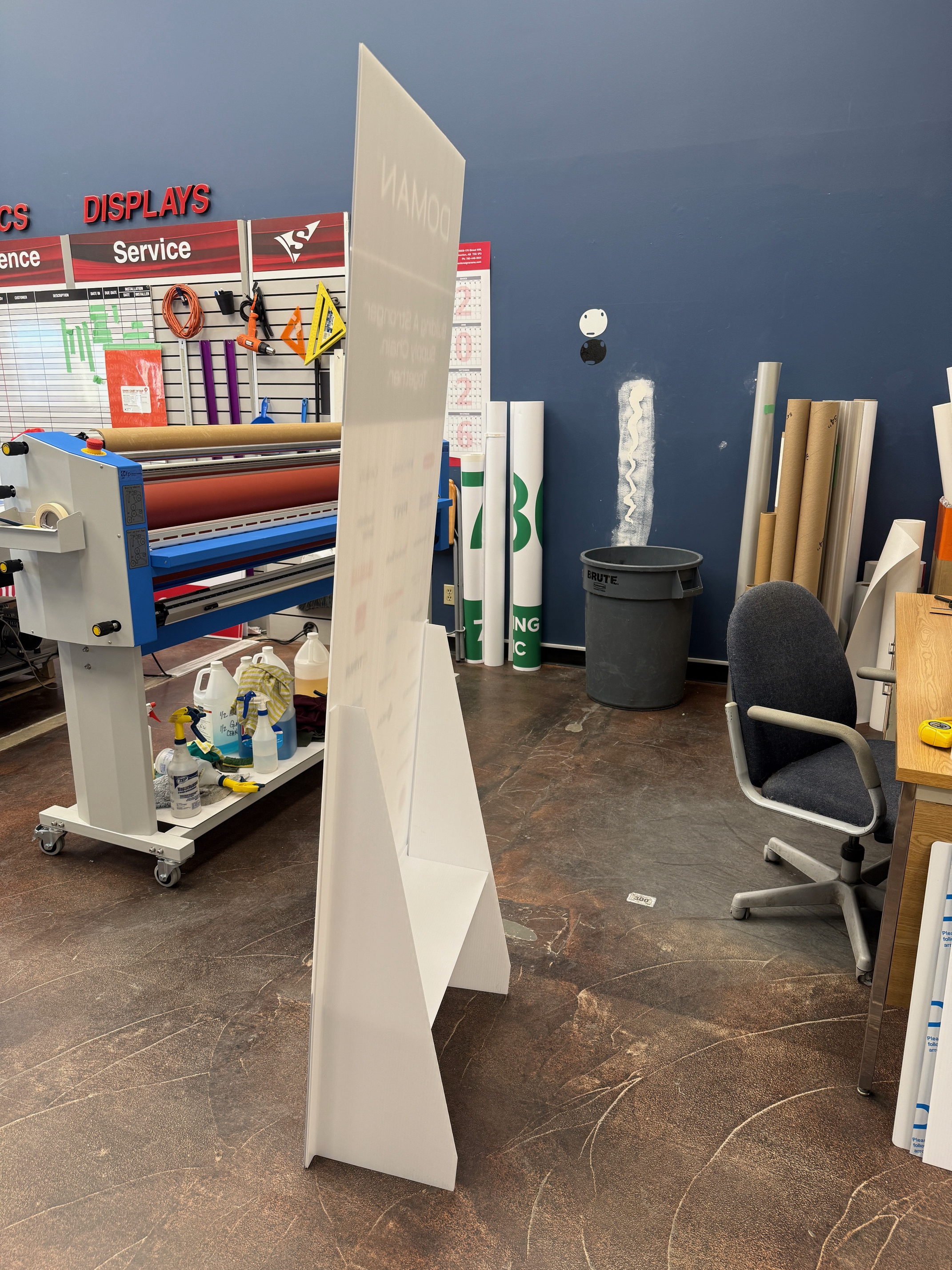 Coroplast with Easel back for Doman Building Materials in Edmonton, AB