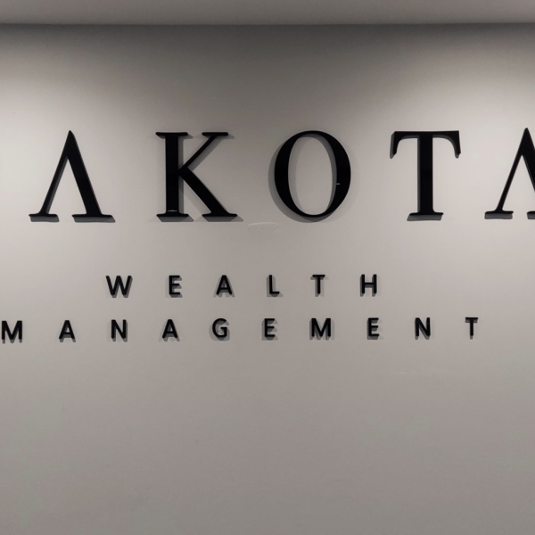 Indoor signage installed for a wealth management firm