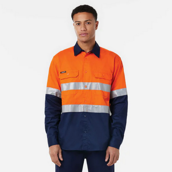 Custom KingGee Originals Vented Drill Shirt Taped