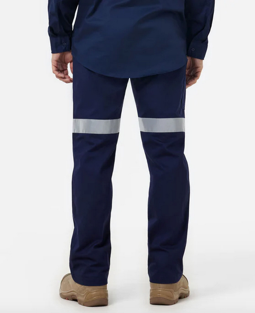 Men's Basic Cotton Drill Pant with Reflective Tape