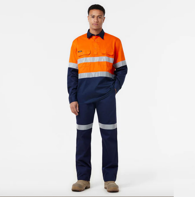 Men's Basic Cotton Drill Pant with Reflective Tape