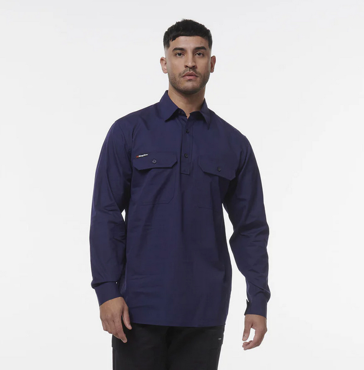 KingGee Men's Workcool Vented Close Front LS Shirt
