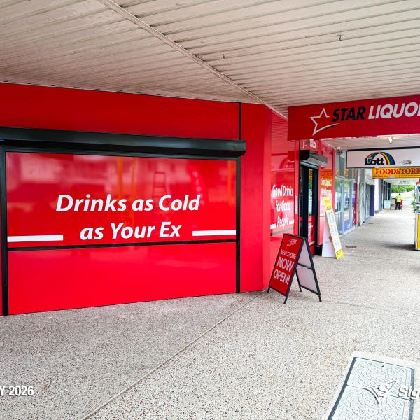 Exterior and interior signage installed by Signarama Springwood at a Star Liquor store, featuring illuminated storefront branding and cohesive in-store graphics for a complete reta...