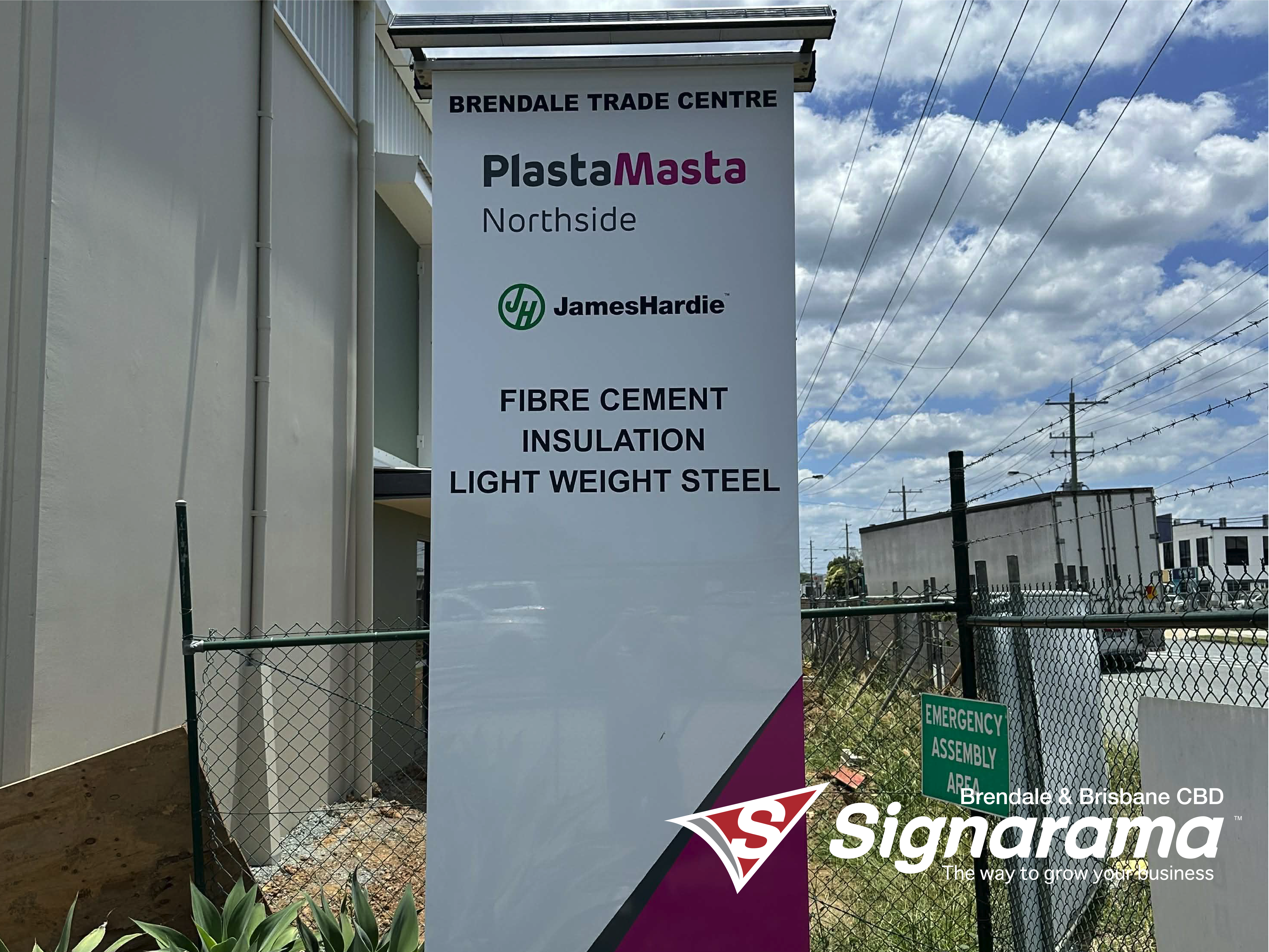 Off-Grid - Pylon Sign with Solar Lighting for PlastaMasta in Brendale