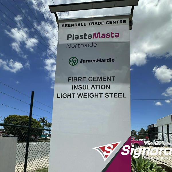 Off-Grid - Pylon Sign with Solar Lighting for PlastaMasta in Brendale