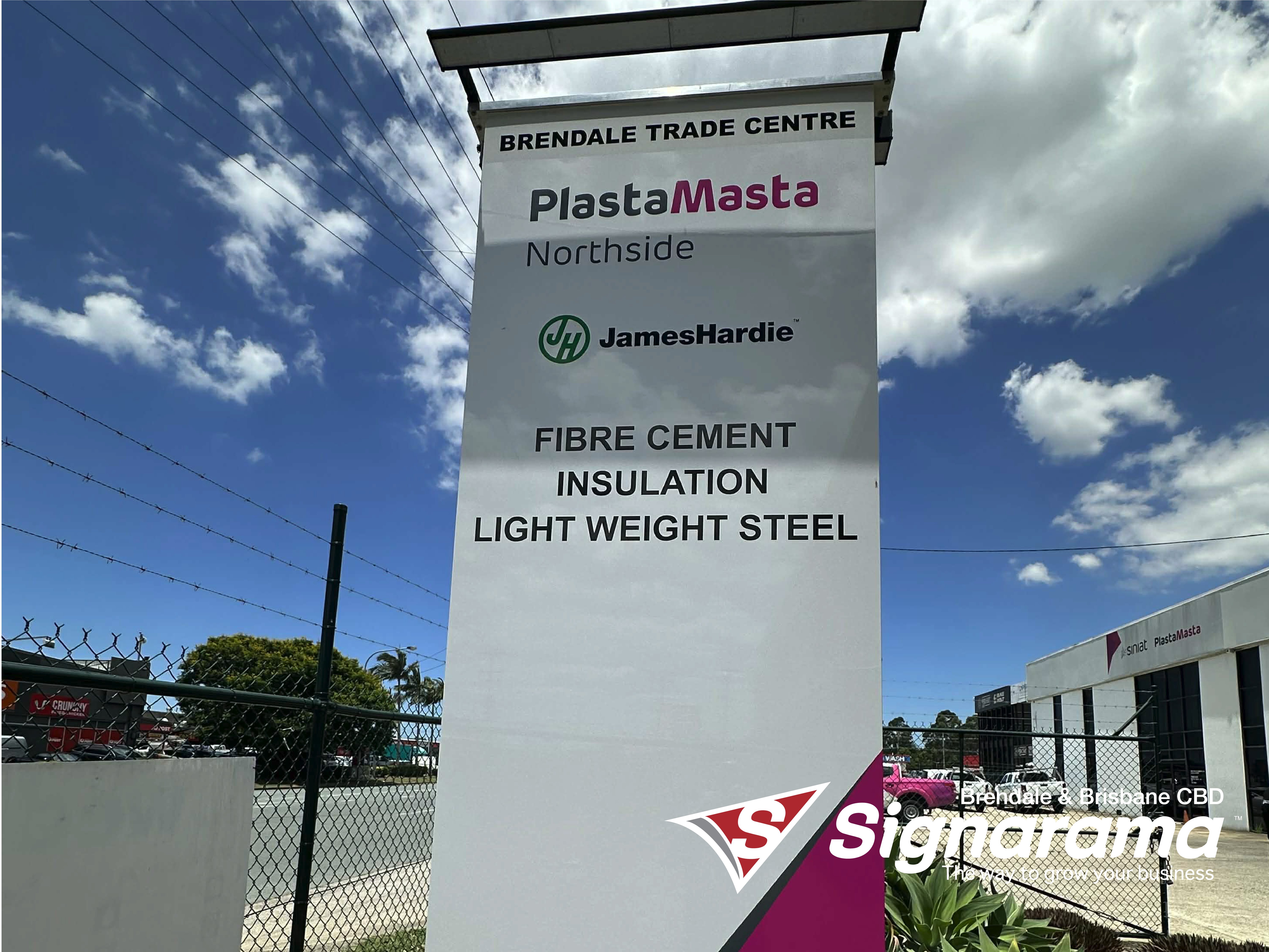 Off-Grid - Pylon Sign with Solar Lighting for PlastaMasta in Brendale