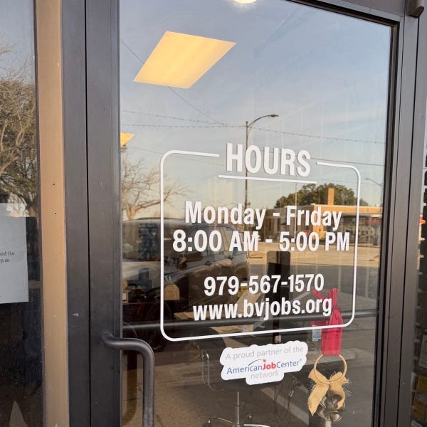 Brazos valley workforce - window and door graphics
