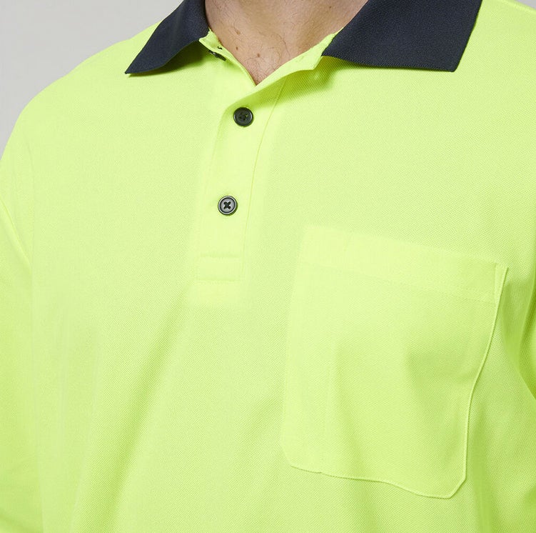 Hard Yakka Men's Long Sleeve Hi Vis Polo