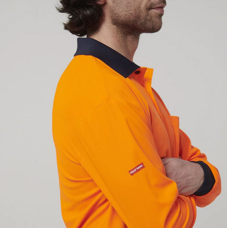 Hard Yakka Men's Long Sleeve Hi Vis Polo