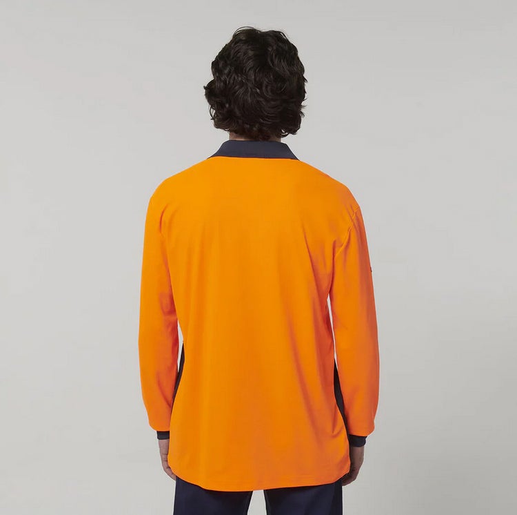 Hard Yakka Men's Long Sleeve Hi Vis Polo