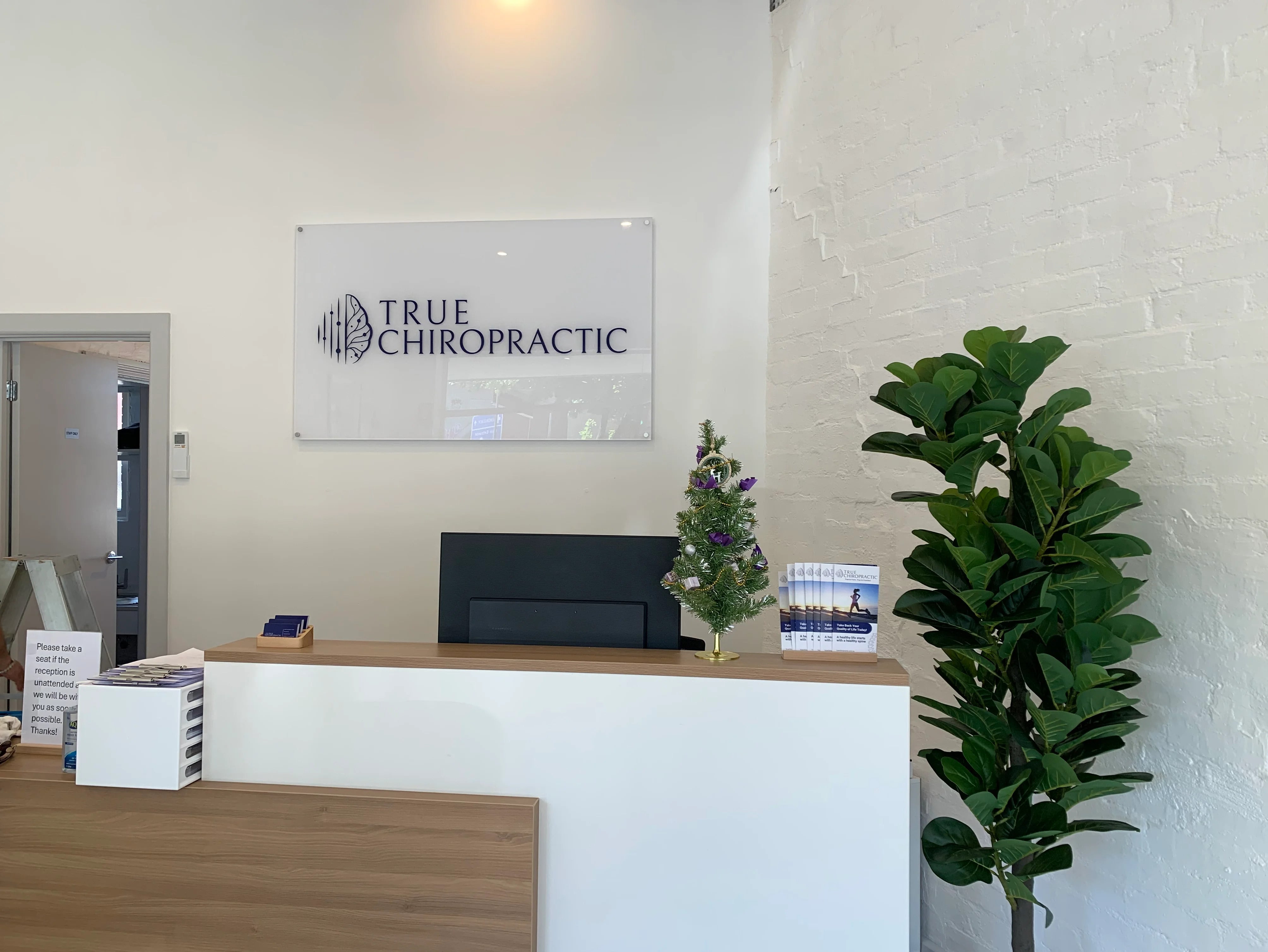 Reception Sign - True Chiropractic - Heidelberg VIC.