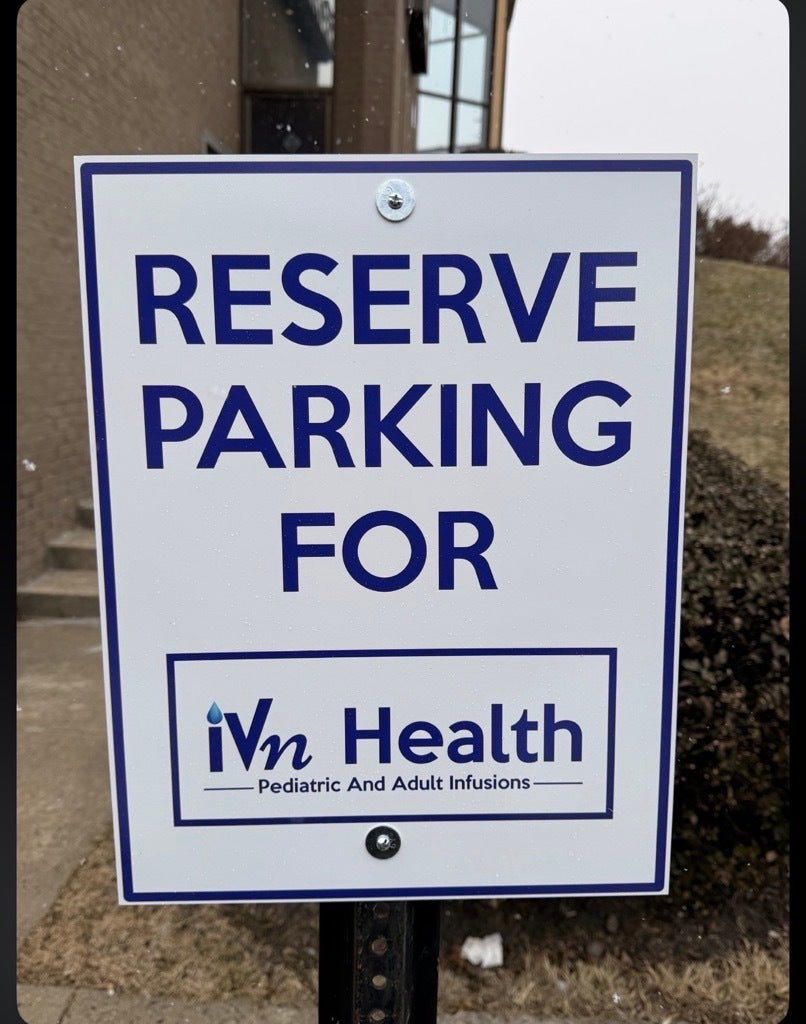 Custom Office Signage for IVN Health in Gaithersburg, MD | Reception Signs, Door Graphics & Parking Signs