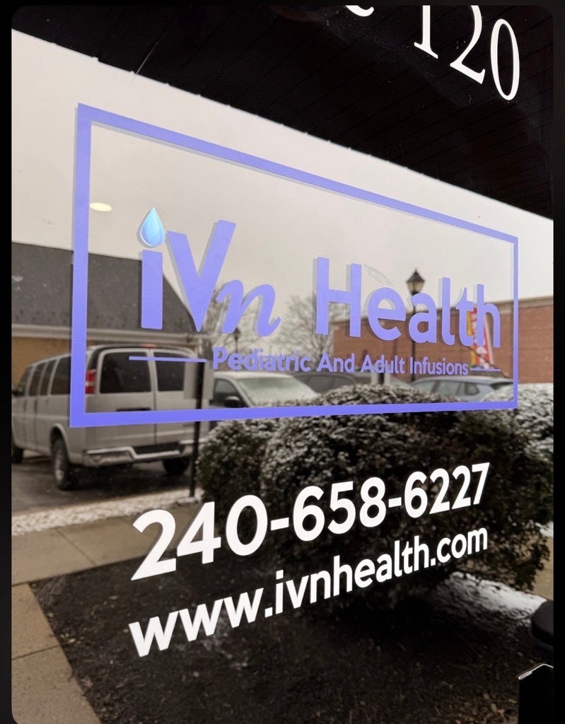 Custom Office Signage for IVN Health in Gaithersburg, MD | Reception Signs, Door Graphics & Parking Signs