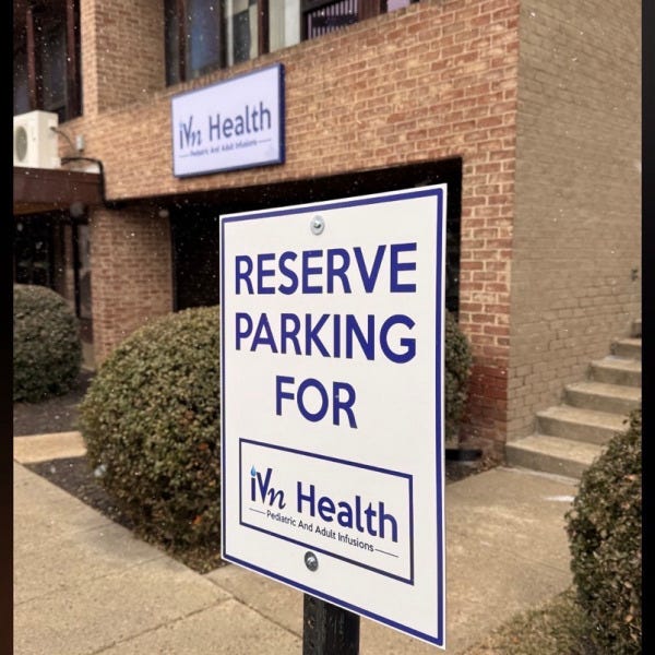 Custom Office Signage for IVN Health in Gaithersburg, MD | Reception Signs, Door Graphics & Parking Signs
