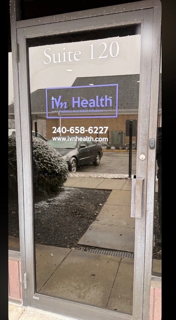 Custom Office Signage for IVN Health in Gaithersburg, MD | Reception Signs, Door Graphics & Parking Signs