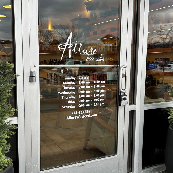 Your Front Door is Prime Real Estate: Well-placed Store Hour Vinyl Decals
