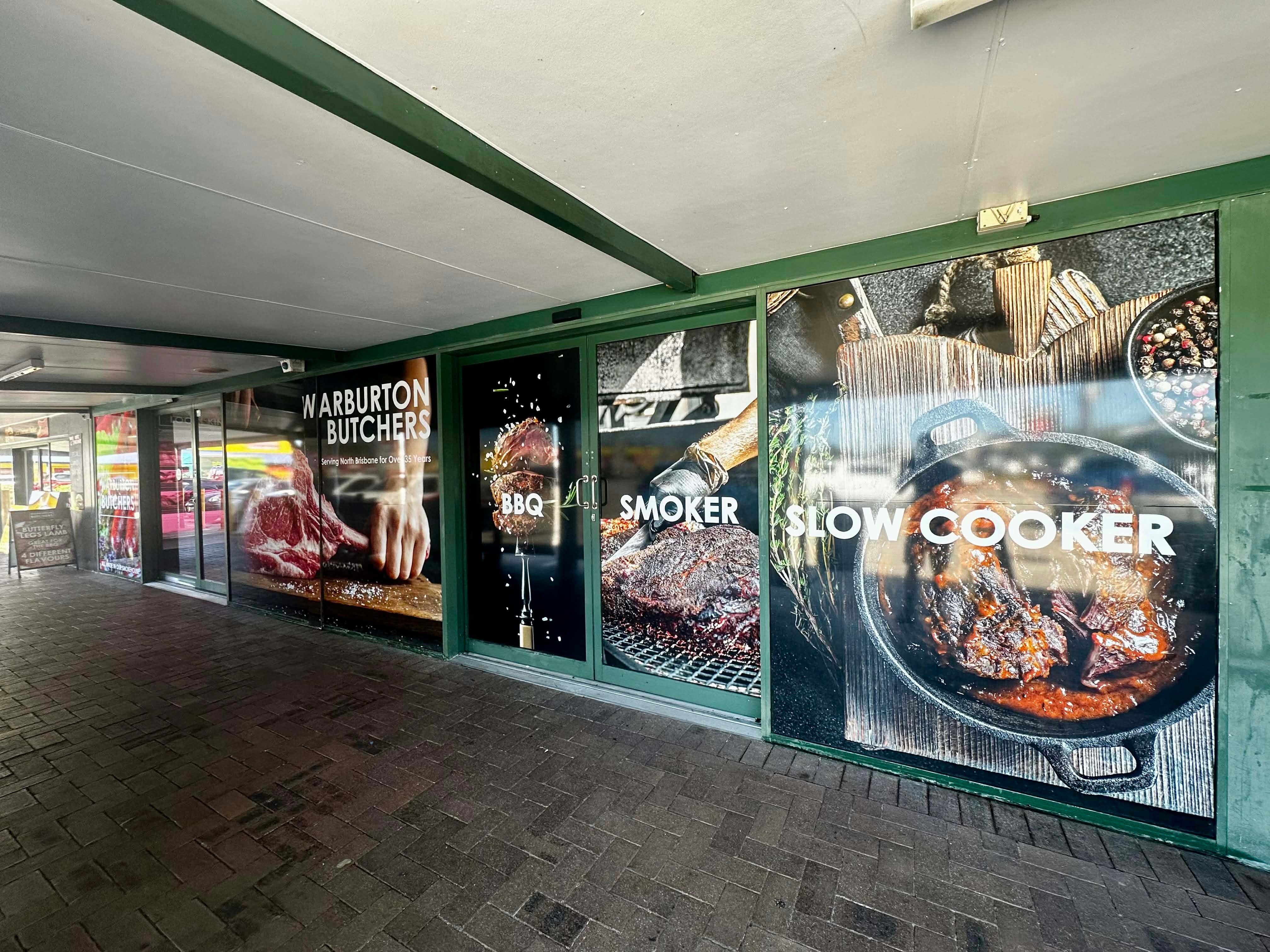 Signage that Stands Out! Retail Store Window Graphics for Warburton Butchers in Lawnton